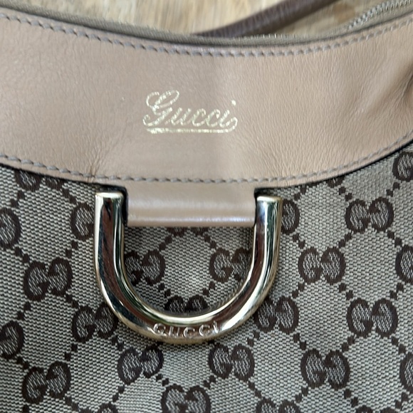 Gucci Beige GG Canvas Gold D Ring Hobo - Picture 4 of 11